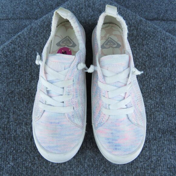 ROXY Women Sneaker Shoes Pink Fabric Slip On Size 4 Medium - Picture 3 of 10